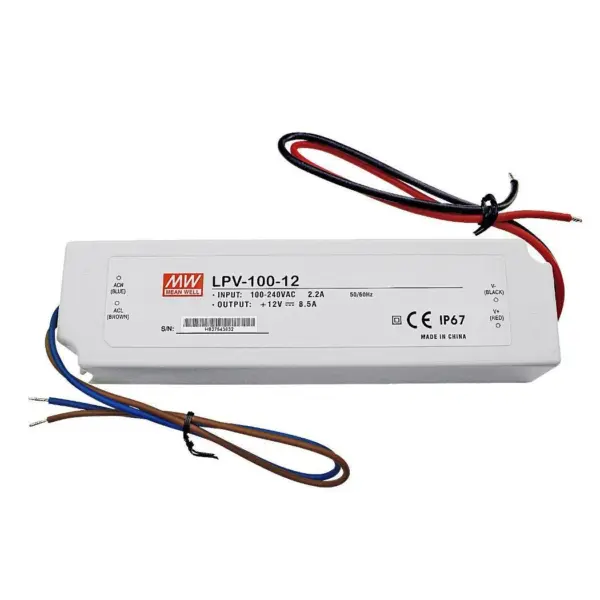НАПОЈУВАЊЕ LPV-100-12,12V DC,8,5A, 190X52X37(LxWxH)mm,MEAN WELL