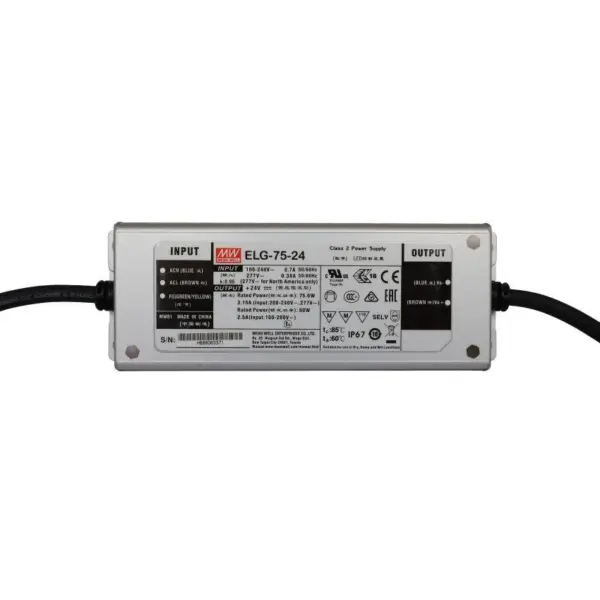 НАПОЈУВАЊЕ ELG-75-12B,12V DC, 5A, 180X63X35.5(LxWxH)mm,IP67,MEAN WELL