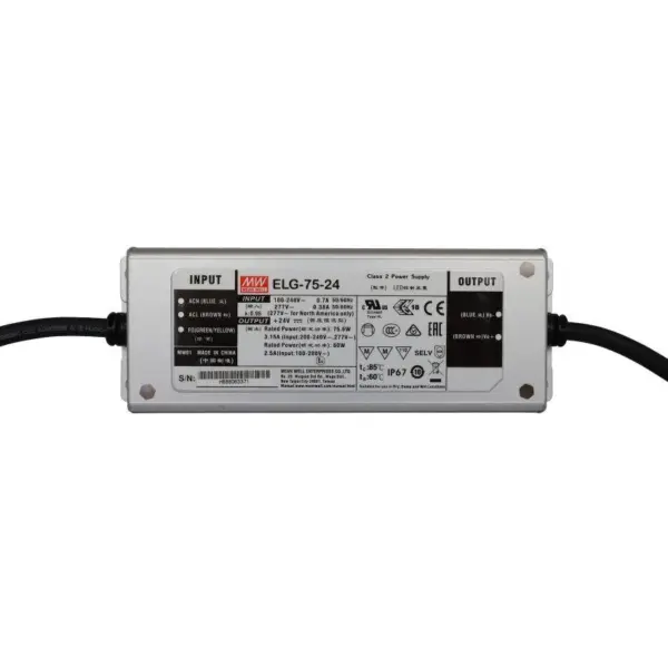НАПОЈУВАЊЕ ELG-75-24B,24V DC, 3,15A, 180X63X35.5(LxWxH)mm,IP67,MEAN WELL