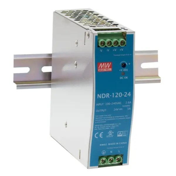 НАПОЈУВАЊЕ NDR-120-24,24V DC, 5A, 40X125,2X113,5(LxWxH)mm,DIN ШИНА,MEAN WELL