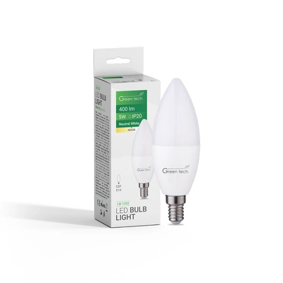 СИЈАЛИЦА LED Е14 7W СВЕЌА 6000K 400 Lm LB-1206 GREEN TECH