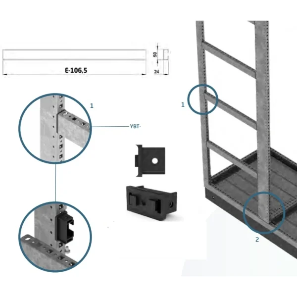 ХОРИЗОНТАЛЕН РАЗДЕЛЕН ДРЖАЧ ЗА CPA, L= 400mm, 01.T.YBT.M.40 CETINKAYA