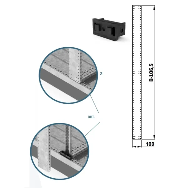 ВЕРТИКАЛЕН РАЗДЕЛЕН ДРЖАЧ ЗА CPA, L= 2000mm, 01.T.DBT.M.200 CETINKAYA