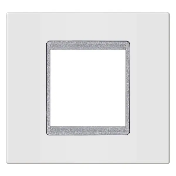 Рамка 2M EXP BASIC, бела со сребрен носач 70102.0S